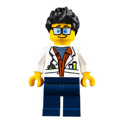 Фигурка Lego City Jungle 973pb2745 Scientist White Lab Coat with Test Tubes cty0788 1шт Б/У Хороший - Retromagaz