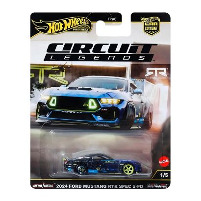 Машинка Premium Hot Wheels 2024 Ford Mustang RTR Spec 5-FD Circuit Legends 1:64 JBK48 Blue - Retromagaz