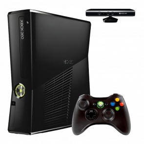Набір Консоль Microsoft Xbox 360 S Freeboot 250GB Black + 5 Вбудованих Ігор Б/У + Геймпад Бездротовий + Сенсор Руху Дротовий Kinect Набір Консоль Microsoft Xbox 360 S Freeboot 250GB Black + 5 Вбудованих Ігор Б/У + Геймпад Бездротовий + Сенсор Руху Дротовий Kinect - Retromagaz