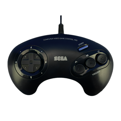 Геймпад Проводной Sega Mega Drive SJ-3500 Blue Black 1.5m Б/У - Retromagaz