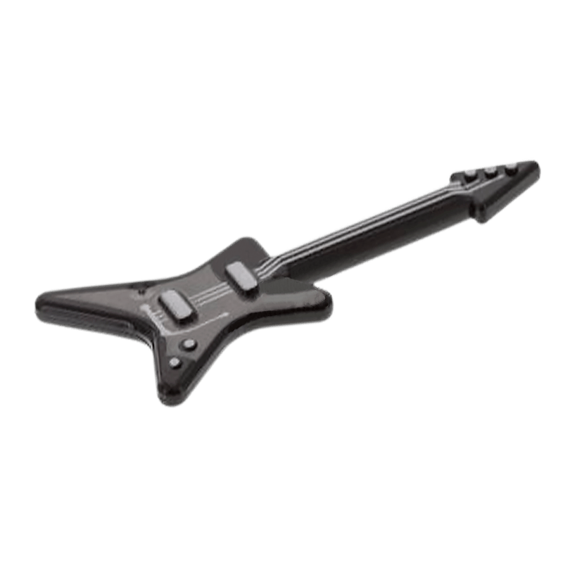Мистецтво Lego Guitar Electric 'ML' Type with Pearl Dark Gray Pickguard and Silver Strings 17356pb02 6172971 Black Б/У - Retromagaz