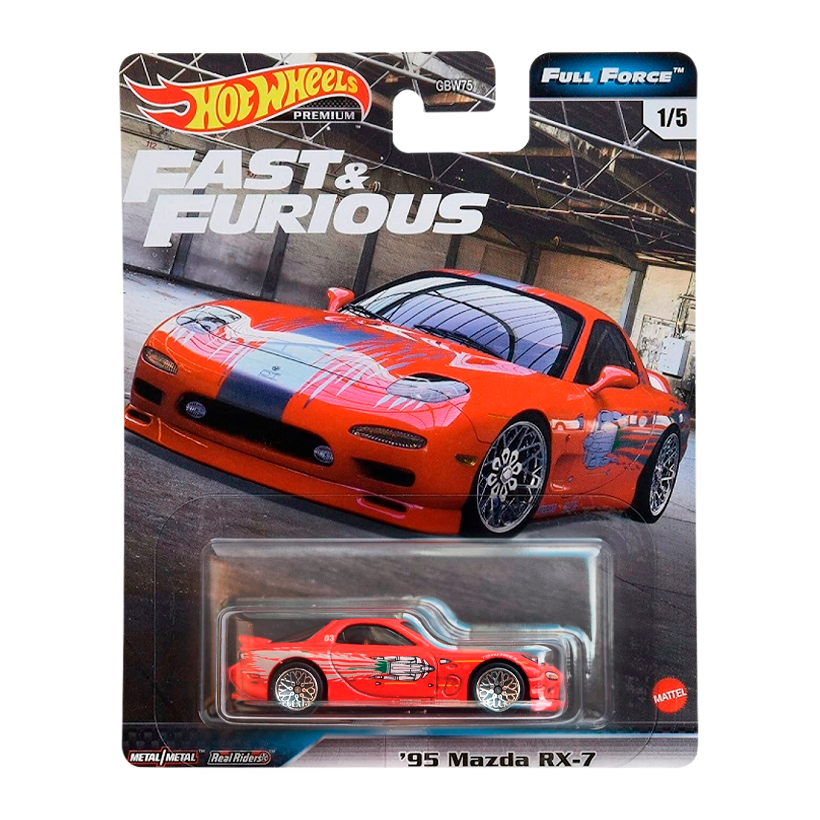 Машинка Premium Hot Wheels '95 Mazda RX-7 Fast & Furious 1:64 GJR76 Red - Retromagaz