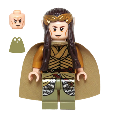 Фигурка Lego The Hobbit Elrond Gold Crown and Olive Green Clothing Films lor105 Б/У - Retromagaz