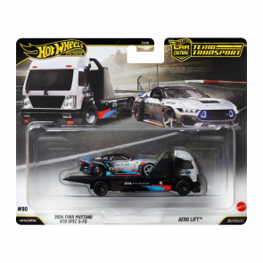 Машинка Premium 2шт Hot Wheels 2024 Ford Mustang RTR Spec 5-FD та Aero Lift Team Transport 1:64 JHX92 White - Retromagaz