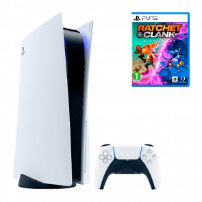 Набір Консоль Sony PlayStation 5 Blu-ray 825GB (9424390) White Новий + Гра Ratchet & Clank: Rift Apart Standart Російська Озвучка