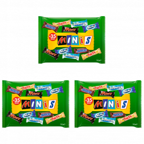 Набір Асорті 3шт Mars Mini Snickers Twix Bounty Milky Way 35 Батончиків 710g - Retromagaz
