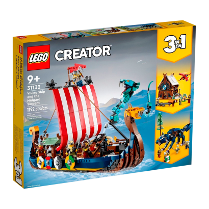 Набор Lego Корабль Викингов и Мидгардский Змей Creator 31132 Новый - Retromagaz
