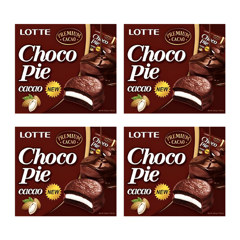 Набор Пирожные 4шт Lotte Чокопай Какао Choco Pie (12 Пирожных) 336g - Retromagaz