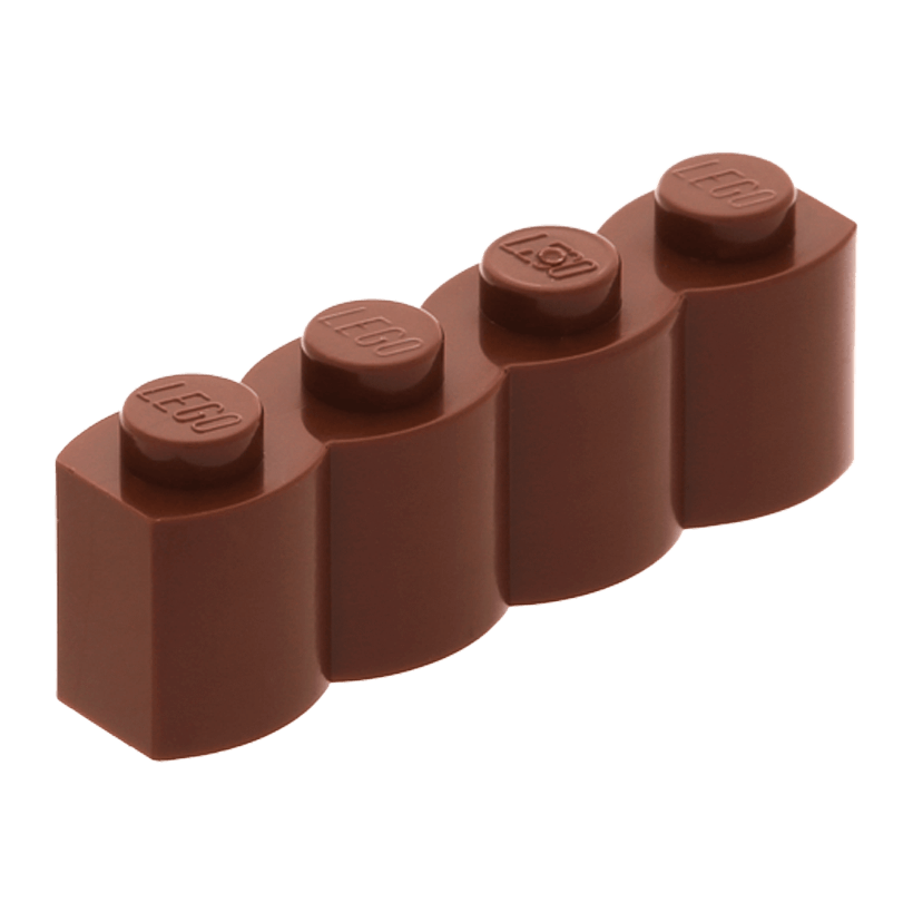 Кубик 20шт Lego Модифікована with Log Profile 1 x 4 30137 4211181 Reddish Brown Б/У - Retromagaz
