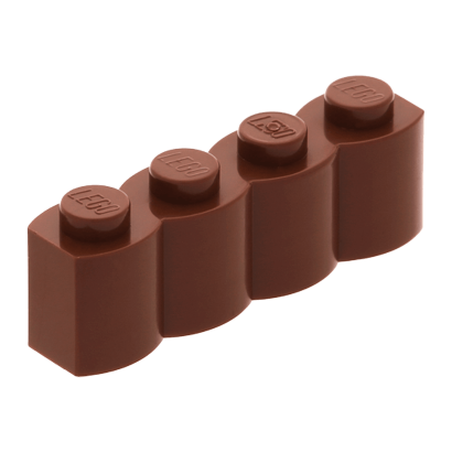 Кубик Lego with Log Profile Модифікована 1 x 4 30137 4211181 Reddish Brown 20шт Б/У - Retromagaz