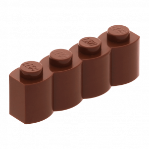 Кубик Lego with Log Profile Модифікована 1 x 4 30137 4211181 Reddish Brown 20шт Б/У - Retromagaz