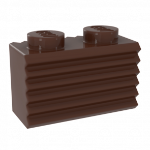 Кубик Lego Модифицированная Grille Fluted Profile 1 x 2 2877 4223303 Reddish Brown 20шт Б/У