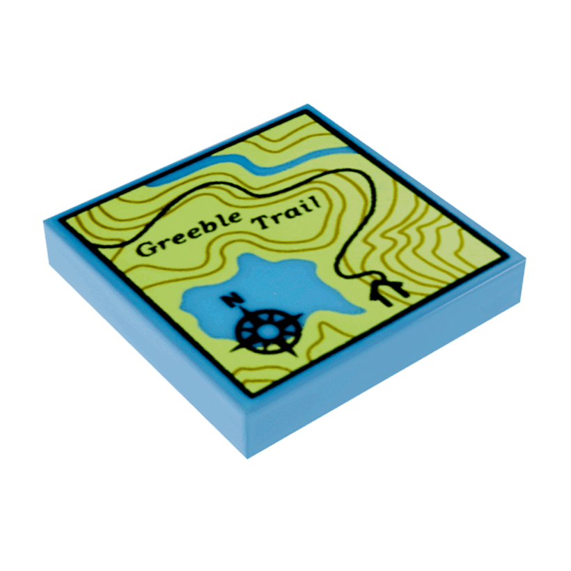 Плитка Lego Декоративна Groove with Map Topographical Trail with Compass and 'Greeble Trail' 2 x 2 3068bpb1011 6159698 Medium Blue Б/У - Retromagaz