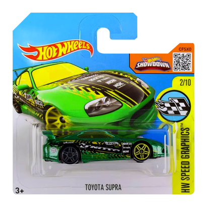 Машинка Базовая Hot Wheels Toyota Supra Speed Graphics 1:64 DHR73 Green - Retromagaz