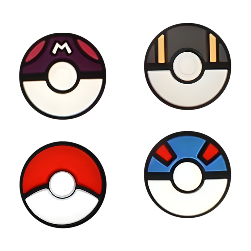 Накладки на Стіки 4шт RMC Pokemon Ball PlayStation 5 4 3 2 1 Xbox Series One 360 Switch 2 Black White - Retromagaz