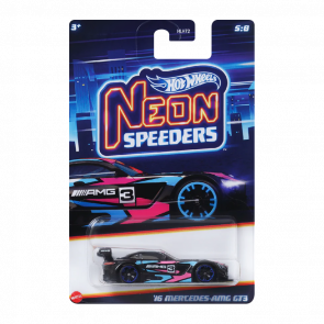 Тематическая Машинка Hot Wheels '16 Mercedes-AMG GT3 Neon Speeders 1:64 HLH72/HRW79 Black