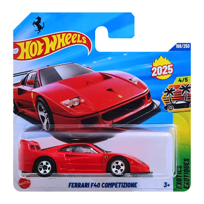Машинка Базова Hot Wheels Ferrari F40 Competizione Exotics 1:64 HYW59 Red - Retromagaz
