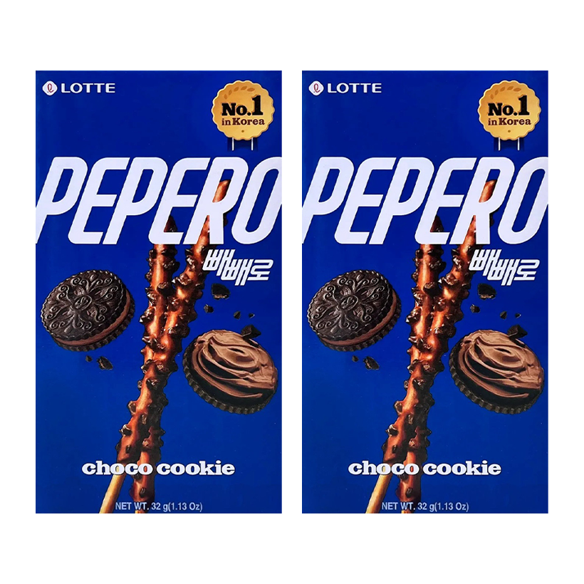 Набір Палочки 2шт Lotte Покі Pepero Choco Cookie з Крихтами Печива 32g - Retromagaz