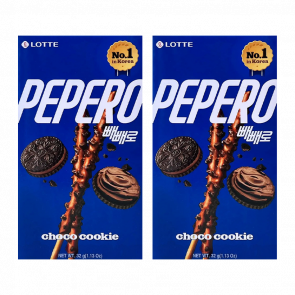 Набір Палочки 2шт Lotte Покі Pepero Choco Cookie з Крихтами Печива 32g - Retromagaz