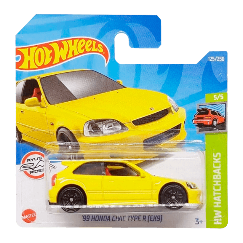 Машинка Базова Hot Wheels '99 Honda Civic Type R (EK9) Hatchbacks 1:64 HCT98 Yellow - Retromagaz