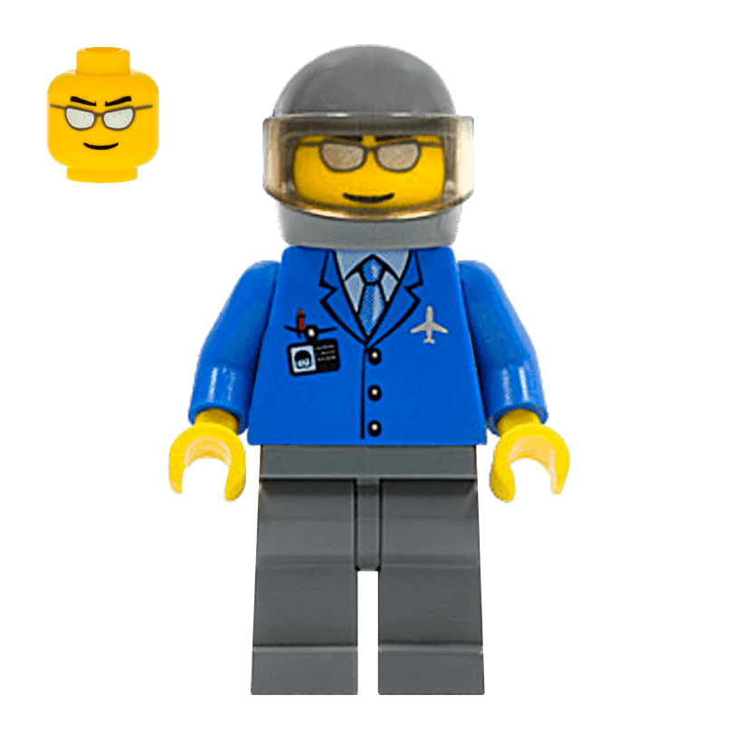 Фігурка Lego Airport 973pb0098 Blue 3 Button Jacket & Tie City air041 Б/У - Retromagaz