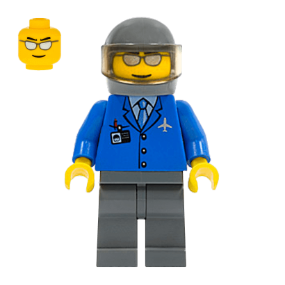 Фігурка Lego Airport 973pb0098 Blue 3 Button Jacket & Tie City air041 Б/У - Retromagaz