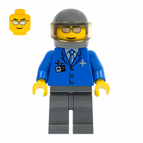 Фігурка Lego Airport 973pb0098 Blue 3 Button Jacket & Tie City air041 Б/У - Retromagaz