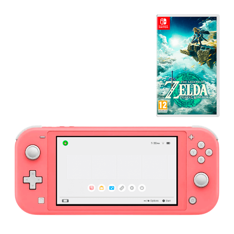 Набор Консоль Nintendo Switch Lite 32GB Coral Новый + Игра The Legend of Zelda: Tears of the Kingdom Русская Озвучка - Retromagaz