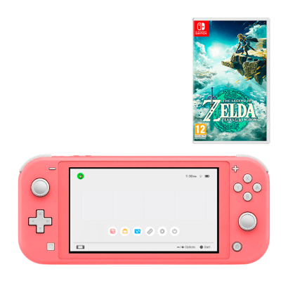 Набір Консоль Nintendo Switch Lite 32GB Coral Новий  + Гра The Legend of Zelda: Tears of the Kingdom Російська Озвучка - Retromagaz