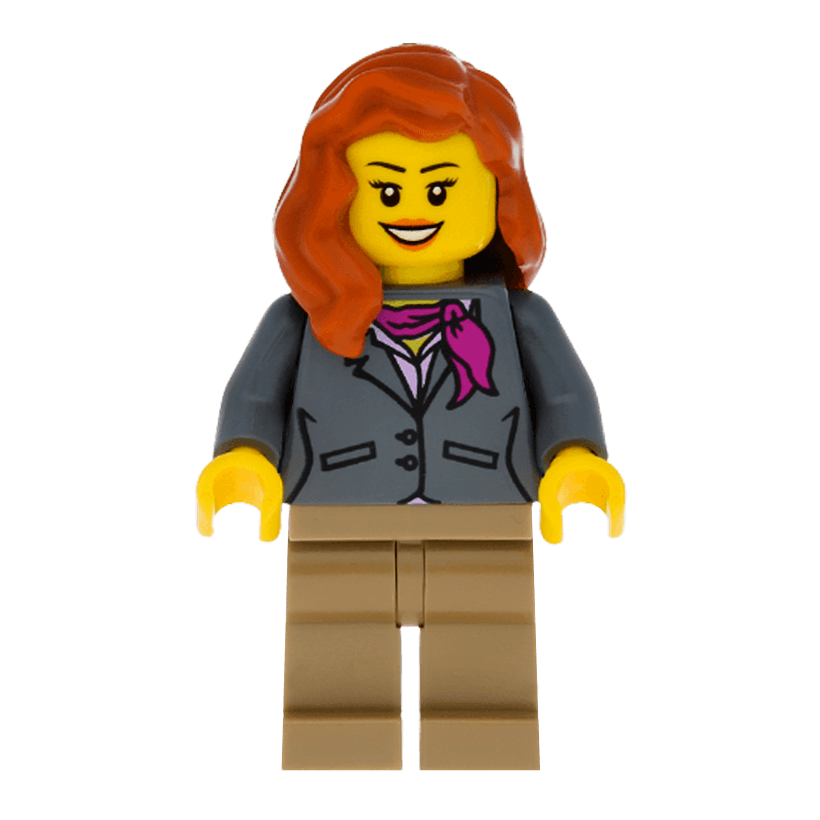 Фигурка Lego People 973pb0639 Dark Bluish Gray Jacket with Magenta Scarf City cty0370 Б/У - Retromagaz
