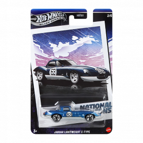 Тематическая Машинка Hot Wheels Jaguar Lightweight E-Type British Horsepower 1:64 JBY90 Blue - Retromagaz