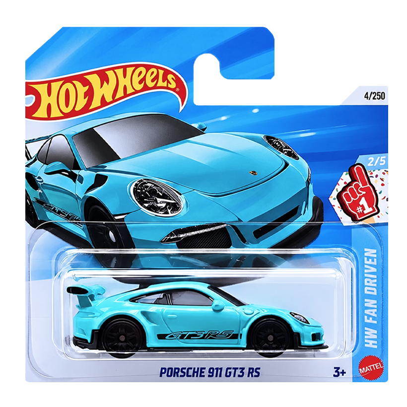 Машинка Базова Hot Wheels Porsche 911 GT3 RS HW Fan Driven 1:64 JNX83 Turquoise - Retromagaz