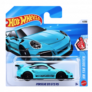 Машинка Базова Hot Wheels Porsche 911 GT3 RS HW Fan Driven 1:64 JNX83 Turquoise - Retromagaz
