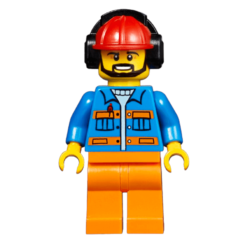 Фігурка Lego Airport 973pb3100 Flagman Red Helmet with Earmuffs City cty0949 Б/У - Retromagaz