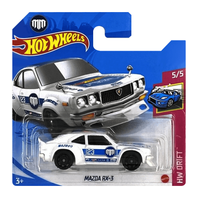 Машинка Базова Hot Wheels Mazda RX-3 Super Treasure Hunt STH Drift 1:64 GTD00 White - Retromagaz