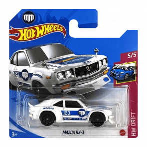 Машинка Базовая Hot Wheels Mazda RX-3 Super Treasure Hunt STH Drift 1:64 GTD00 White