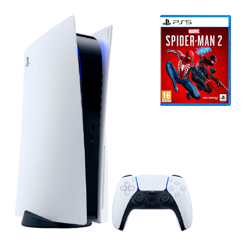 Набір Консоль Sony PlayStation 5 Blu-ray 825GB White Новий + Гра Marvel’s Spider-Man 2 Російська Озвучка - Retromagaz