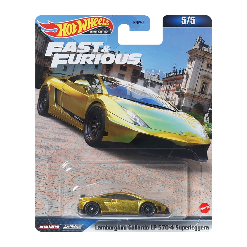Машинка Premium Hot Wheels Lamborghini Gallardo LP 570-4 Superleggera Fast & Furious 1:64 HNW46/HMG52 Gold - Retromagaz