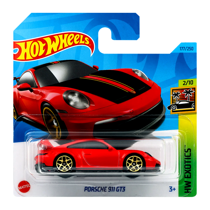 Машинка Базова Hot Wheels Porsche Porsche 911 GT3 Exotics 1:64 HKH97 Red - Retromagaz