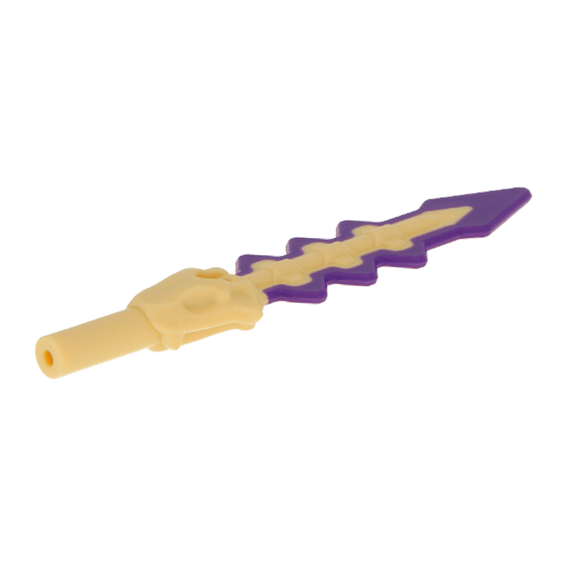 Оружие 2шт Lego Меч Serrated with Snake Skull Hilt 18957pb01 6109346 Tan Б/У - Retromagaz