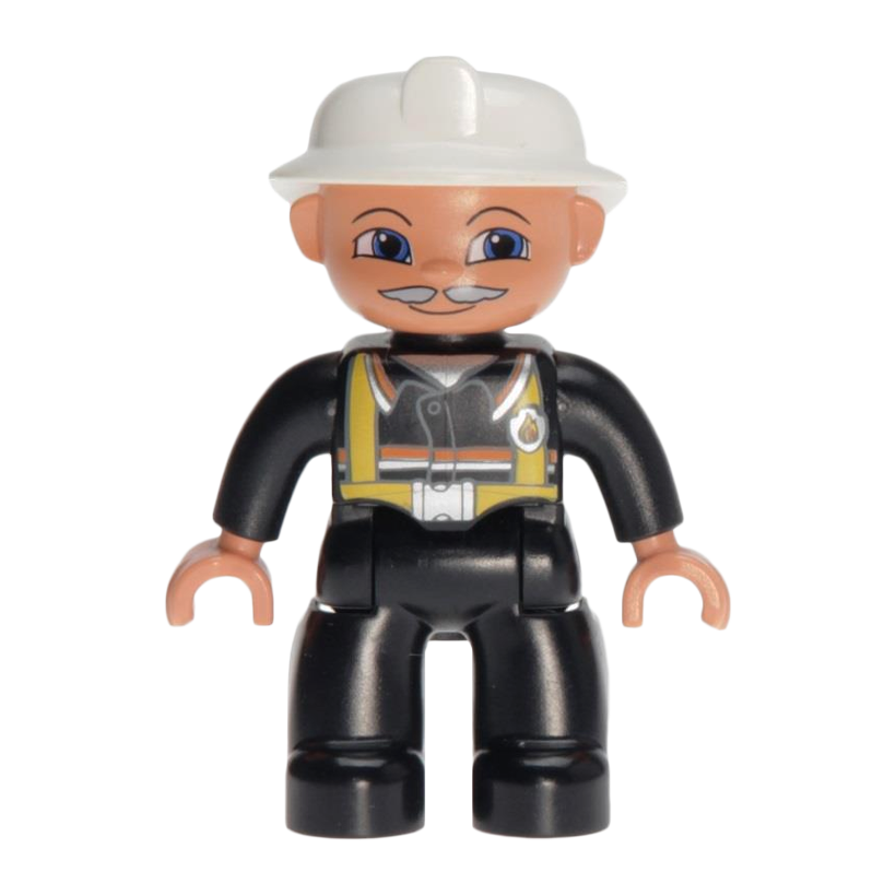 Фигурка Lego Boy Fireman Black Legs Black Hands Duplo 47394pb061 47394pb026 Б/У - Retromagaz