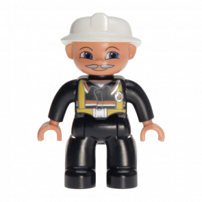 Фігурка Lego Boy Fireman Black Legs Black Hands Duplo 47394pb061 47394pb026 Б/У - Retromagaz
