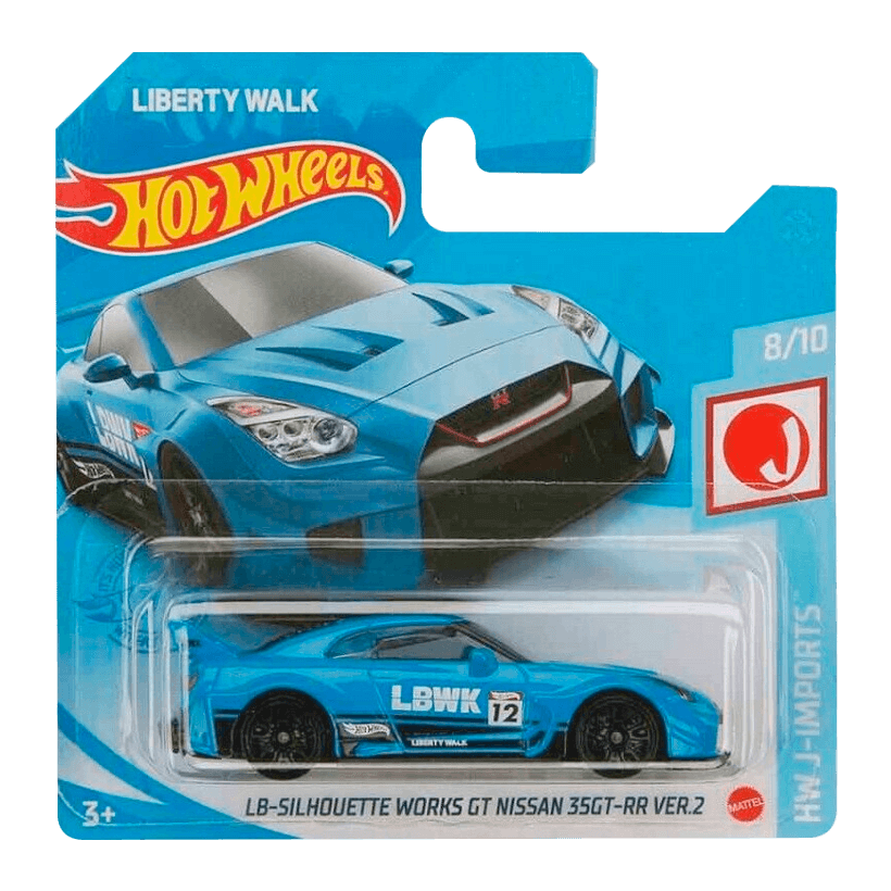 Машинка Базовая Hot Wheels Liberty Walk LB-Silhouette Works GT Nissan 35GT-RR Ver.2 J-Imports 1:64 GRX63 Blue - Retromagaz