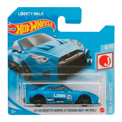 Машинка Базовая Hot Wheels Liberty Walk LB-Silhouette Works GT Nissan 35GT-RR Ver.2 J-Imports 1:64 GRX63 Blue - Retromagaz