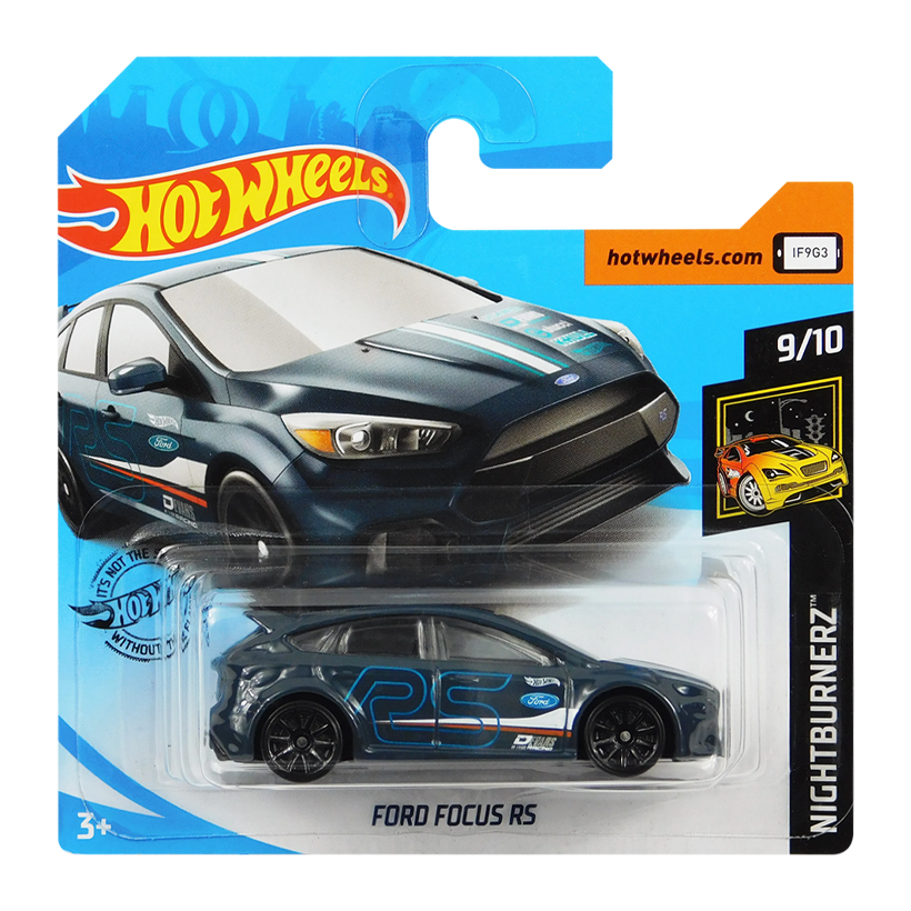 Машинка Базова Hot Wheels Ford Focus RS Nightburnerz 1:64 FYF84 Dark Grey - Retromagaz