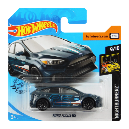 Машинка Базовая Hot Wheels Ford Focus RS Nightburnerz 1:64 FYF84 Dark Grey - Retromagaz