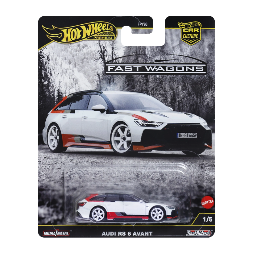 Машинка Premium Hot Wheels Audi RS 6 Avant Fast Wagons 1:64 JBK51 White - Retromagaz