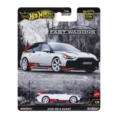 Машинка Premium Hot Wheels Audi RS 6 Avant Fast Wagons 1:64 JBK51 White - Retromagaz
