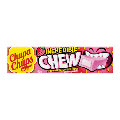 Конфеты Жевательные Chupa Chups Incredible Chew Strawberry 45g - Retromagaz