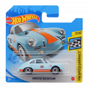 Машинка Базова Hot Wheels Porsche 356 Outlaw Gulf Speed Graphics 1:64 GRY45 Light Blue - Retromagaz